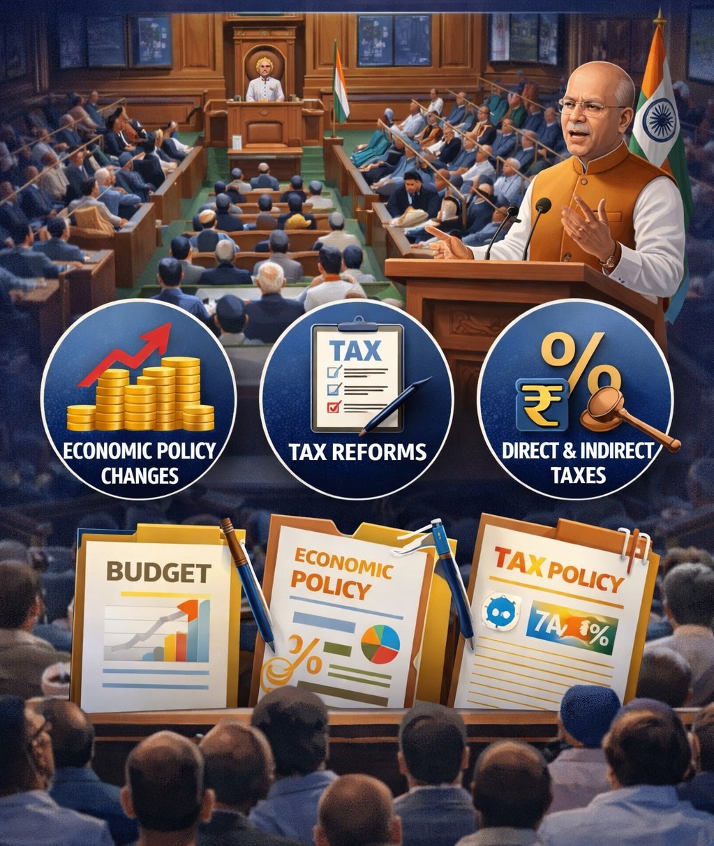 Lok Sabha discussing Finance Bill 2026 with focus on tax reforms and economic policy changes in India